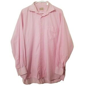 Gitman Gold Button Down shirt Mens 16.5 Pink White Striped 34 Long Sleeve